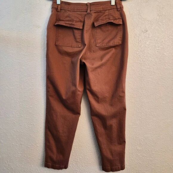 A New Day Super-Soft Stretch Elastizado Burnt Orange Cotton Pants: Comfy Fit - Picture 4 of 5
